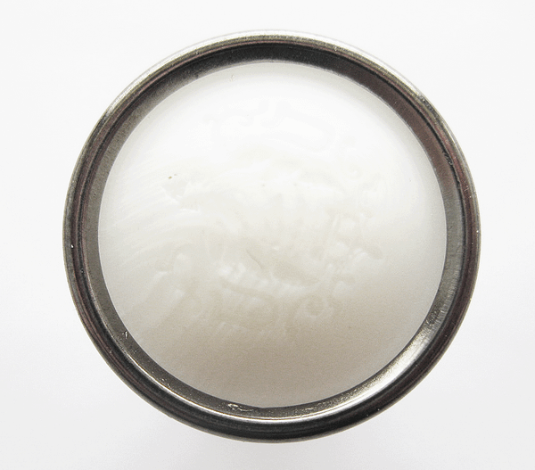 Kunststoff/Metall Knopf, weiß/altsilber 18mm